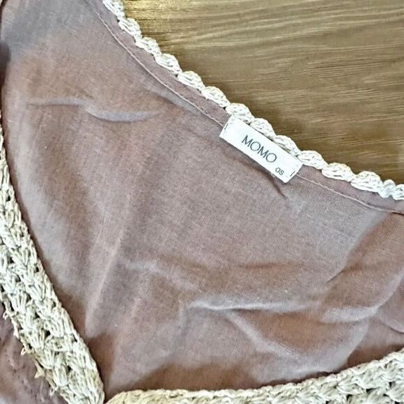 MOMO NEW YORK | Chasing Rainbow Embroidered Kaftan Blush Pink Nude | Size OS - Picture 4 of 8